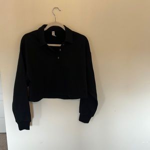 Alo black polo Henley pullover